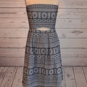 1. State Peek-a-boo Strapless Gray Dress Size 4